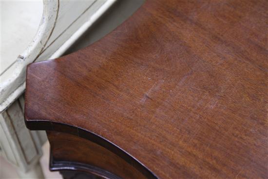 A George III mahogany serpentine shape side table, W.3ft 8in.